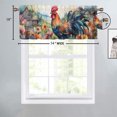 thumbnail image 4 of Rooster Valance Curtain for Kitchen Western Farm Watercolor Sunflower and Chicken Rod Pocket Valances for Bedroom Living Room Dining Room 54 by 18 in, 1 Panel, 4 of 6