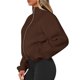 thumbnail image 3 of Chaquetas de Invierno para Mujer, de Forro , Larga, con Cremallera, , Cálidas, Estilo Otoño, para Hacer Ejercicio Marrón L, 3 of 8