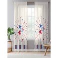 thumbnail image 5 of Sheer Curtains 96 Inches Long, Independence Day Semi Sheer Curtains Light Filtering Window Treatment, 4th of July Red Blue Striped Stars Beige Privacy Voile Drapes for Living Room Bedroom 52x96 Inch, 5 of 7