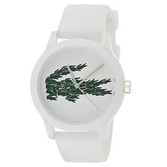 Lacoste 2001097 L.12.12 White/Green Croc Dial White Silicone Band Women's Watch