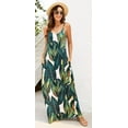 thumbnail image 4 of Supnier Women's Summer Maxi Dress Casual V-Neck Sleeveless Bohemian Spaghetti Strap Floral Long Maxi Dress with Pockets, 4 of 6