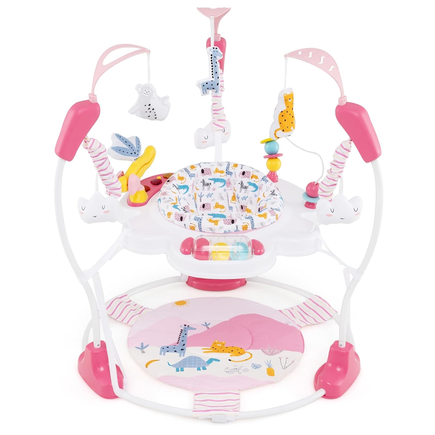 OLAKIDS Baby Activity Center, 3 in 1 Play Center Jumpers and Bouncers with Music, Lights, Interactive Toys, 360°Rotating Seat, 3 Adjustable Heights, Exersaucer Learning Toys for Baby 6-12 Months