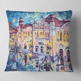 thumbnail image 2 of Designart City at Night with People - Cityscape Throw Pillow - 18x18, 2 of 5