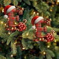 thumbnail image 3 of Christmas Tree Ornaments 2D Acrylic Monogram Pendants With Santa Hat 26 Letters Hanging Decorations For DIY Crafts And Home Decor, 3 of 5