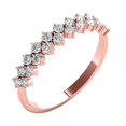 thumbnail image 3 of Diamond Wedding Band For Women 0.50 Carat Brilliant Round Lab Grown Diamond 21-Stone Engagement Ring Band In 14K Solid Rose White & Yellow Gold, 3 of 5