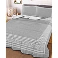 thumbnail image 2 of Quilts Twin Size, Gray Geometric Soft Comforter Bedding Set for Bed, White Greek Key Design Burlap Modern Art Lightweight Quilted Bedspread with Pillow Cover(2 Pieces) for All Season, 68x86 Inch, 2 of 6