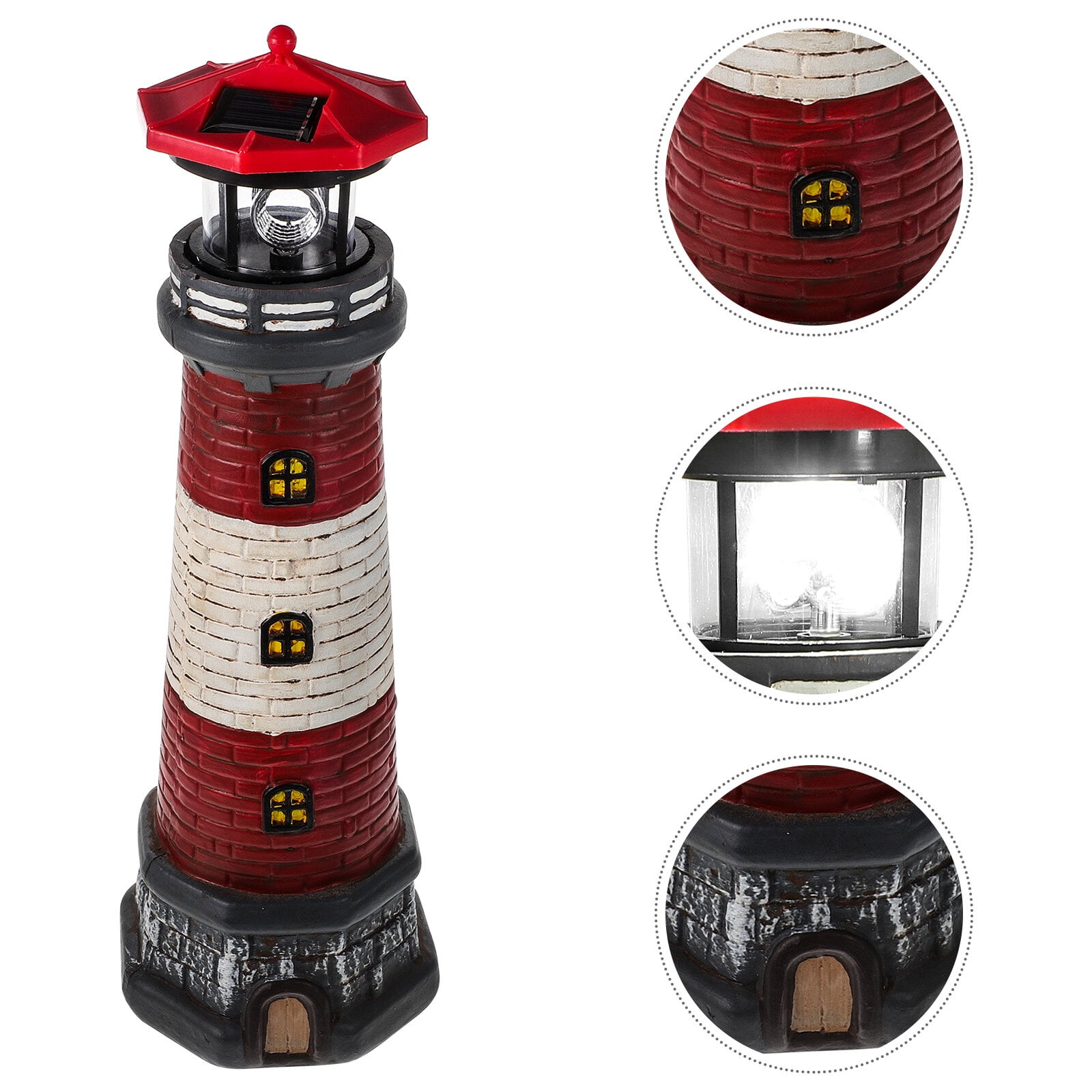 Solar Garden Lighthouse Decor Solarpower Lighthouse Statue Resin
