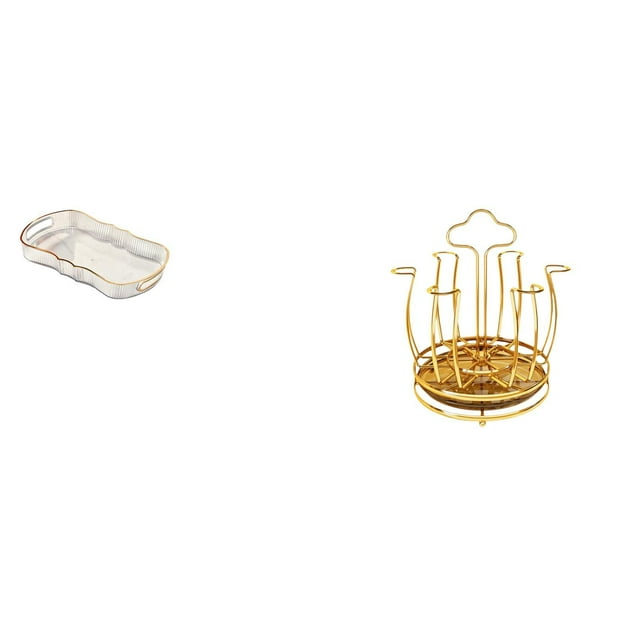 Bandeja de almacenamiento,Bandeja rectangular para servir frutas y postres de cocina,Porta tazas,Portavasos de café para encimera Organizador de tazas,Soporte de exhibición de tazas de té de