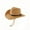 Khaki, variant on ZHENHONG Cowboy Hats for Women Leather Belt Decorated Holiday Cowboy Sunhat Elegant Straw Hat Casual SolidHeadwear Beige