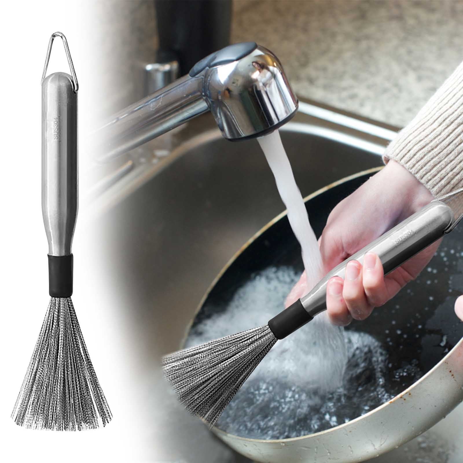 Summer Savings! WJSXC Home Cleaning Gadgets Clearance, Dishwashing Brush  with Soap Dispenser Kitchen Dishwashing Brush with Replaceable Head