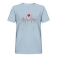 thumbnail image 3 of Jinhomg Holiday Tees for Men Simple Cute Valentine's Day Heart Print T-Shirts Big and Tall Comfy Short Sleeve Crew Neck Tops Male Holiday Gifts Holiday Saving Light Blue XXXXL, 3 of 4