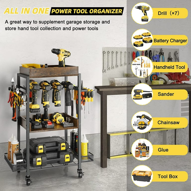 DEWALT Power Tool Organizer Garage Storage Shelving with Rolling