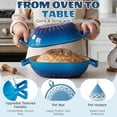 thumbnail image 5 of Ktaxon 5QT Enameled Cast Iron Dutch Oven with Upgraded Textured Handles, Candy-Shaped Sourdough Bread Baking Pot, Oven Safe to 500°F, Ocean Blue, 5 of 14