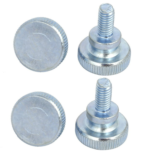 Unique Bargains M6x12mm Flat Knurled Head Fully Threaded Thumb Screws Bolts Fastener 4pcs