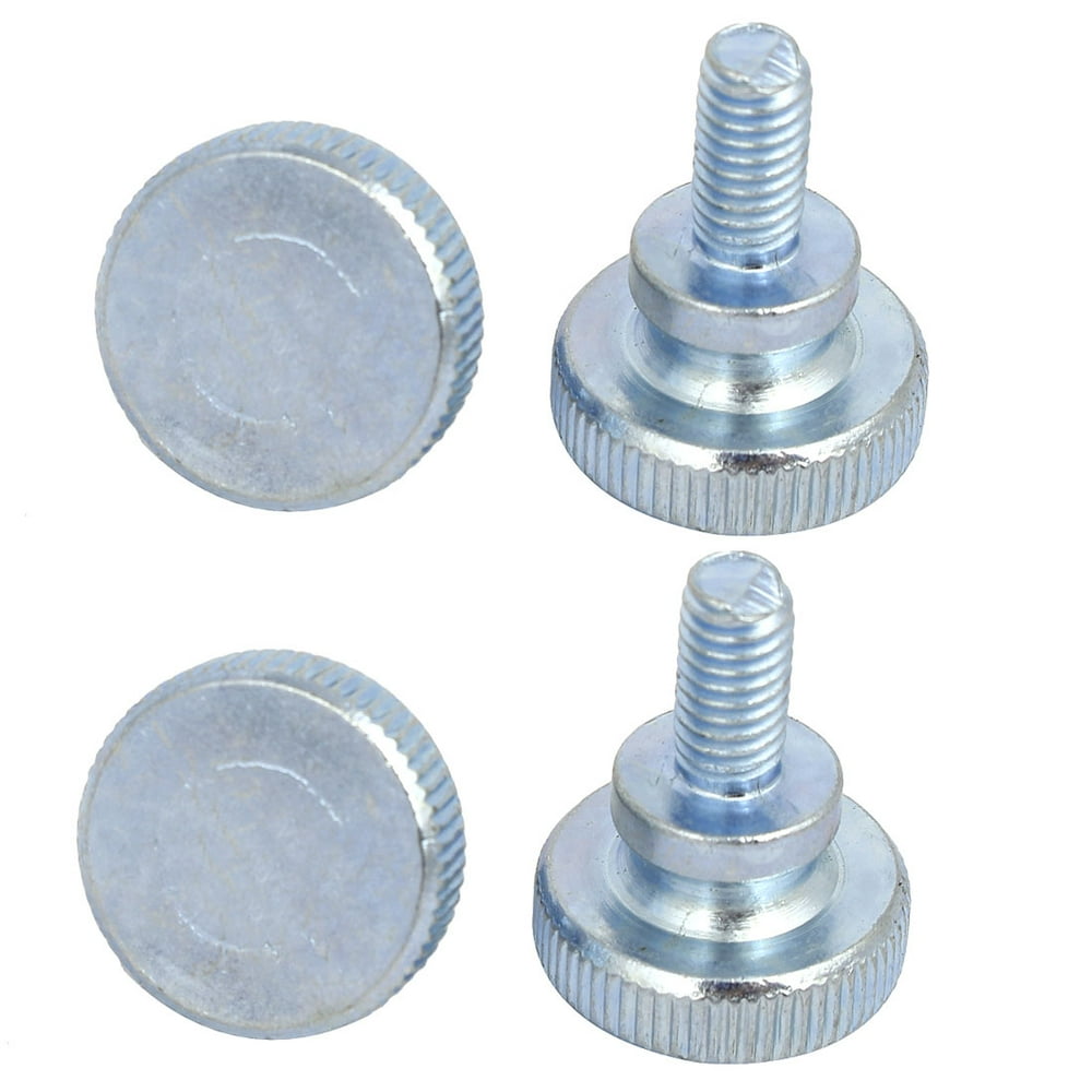 M6x12mm Flat Knurled Head Fully Threaded Thumb Screws Bolts Fastener 4pcs