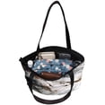 thumbnail image 5 of Marble Canvas Leather Mix Hand-Held Bag - Twill Sponge Jeanette Material, 30x10.5x39cm Size, 5 of 5