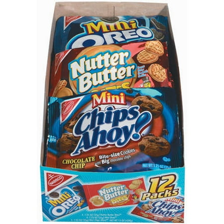 Nabisco Variety Pack: Mini Oreo/Nutter Butter/Chips Ahoy 12 Ct Cookies, 15 oz