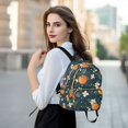 thumbnail image 6 of FORMRS Mini Backpack Purse for Women Travel Daypack Casual Shoulder Bag, Green Floral Oranges, 6 of 7