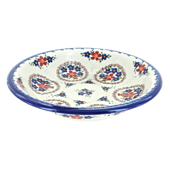 Blue Rose Polish Pottery Old Fashion Soup Plate