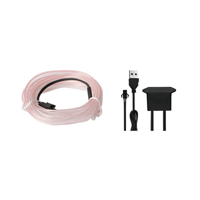 El Alambre Tira de luces LED para cableado EL Interior de coche de 3/5 m para iluminación de ambiente de fiesta automática Tmvgtek Accesorios para autos y motos