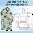 thumbnail image 4 of Oversized Wearable Blanket Hoodie,Green Highland Cow Flower Pattern Sherpa Blanket Hoodie with Super Pockets,Super Warm Fuzzy Pullover for Women & Men, 4 of 6