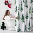 thumbnail image 5 of Christmas Shower Curtains Pine Tree Forest Bath Curtain Watercolor Green Waterproof Seasonal Bathroom Shower Curtain Set with Hooks Decoration 36 x 72 Inches, 5 of 8