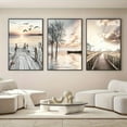 thumbnail image 2 of 3pcs Unframed Modern Tranquil Lake and Pier Natural Style Art Prints, Decorative Paintings Large Size Canvas Posters for Living Room Wall Decoration Bedroom Dining Office Wall Decoration Pictures Ho, 2 of 4