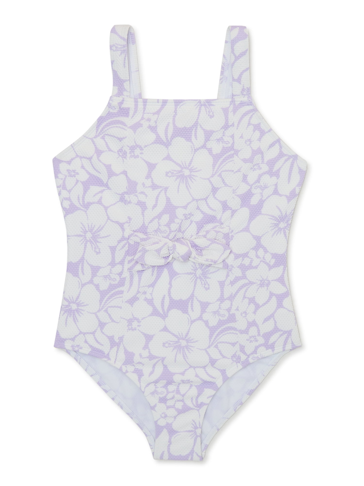 Wonder Nation Girl's Hibiscus Swimsuit, 1-Piece, Sizes 4-18 & Plus