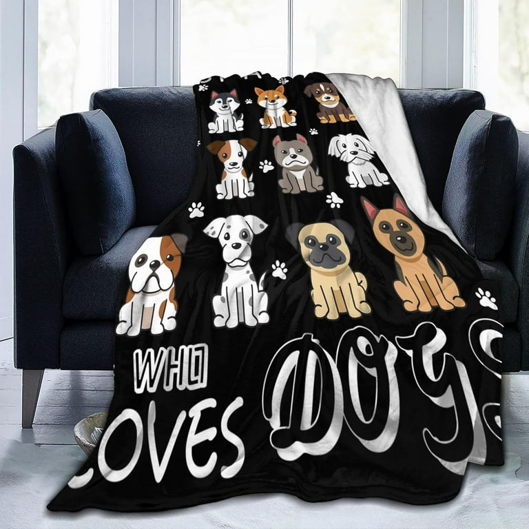 Dog Blanket Gifts for Kid Women Just a Girl Who Loves Dogs Soft