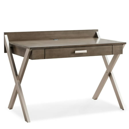 Leick Home X Leg Mixed Metal And Wood Laptop Computer Desk