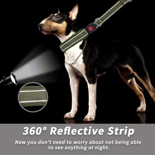 No Pull Martingale Dog Collar for Large Medium Small Dogs, Heavy Duty Nylon Reflective Adjustable Anti Pull Slip Collar with Buckle for Training Walking S Army Green