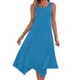 thumbnail image 2 of Pantalones Cortos para Vestidos Bajos Mujeres sin Mangas Cuello Redondo Cordón Ruffle A-Line Mini Vestido Poliéster, Vestido Casual para Citas Y Fiesta, 2 of 9