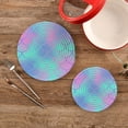 thumbnail image 2 of SKYSONIC Fish Skin Scale Pot Holders Trivets, 2 Pcs Heat Resistant Trivets,Colorful Glitter Cotton Thread Weave Mats for Hot Pads Pans Pot Bowl Teapot for Kitchen Decor, 2 of 7