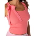 thumbnail image 4 of Celebrity Pink Women's Removable Bow Ribbed Tank Top, Sizes XS-XXXL, 4 of 7