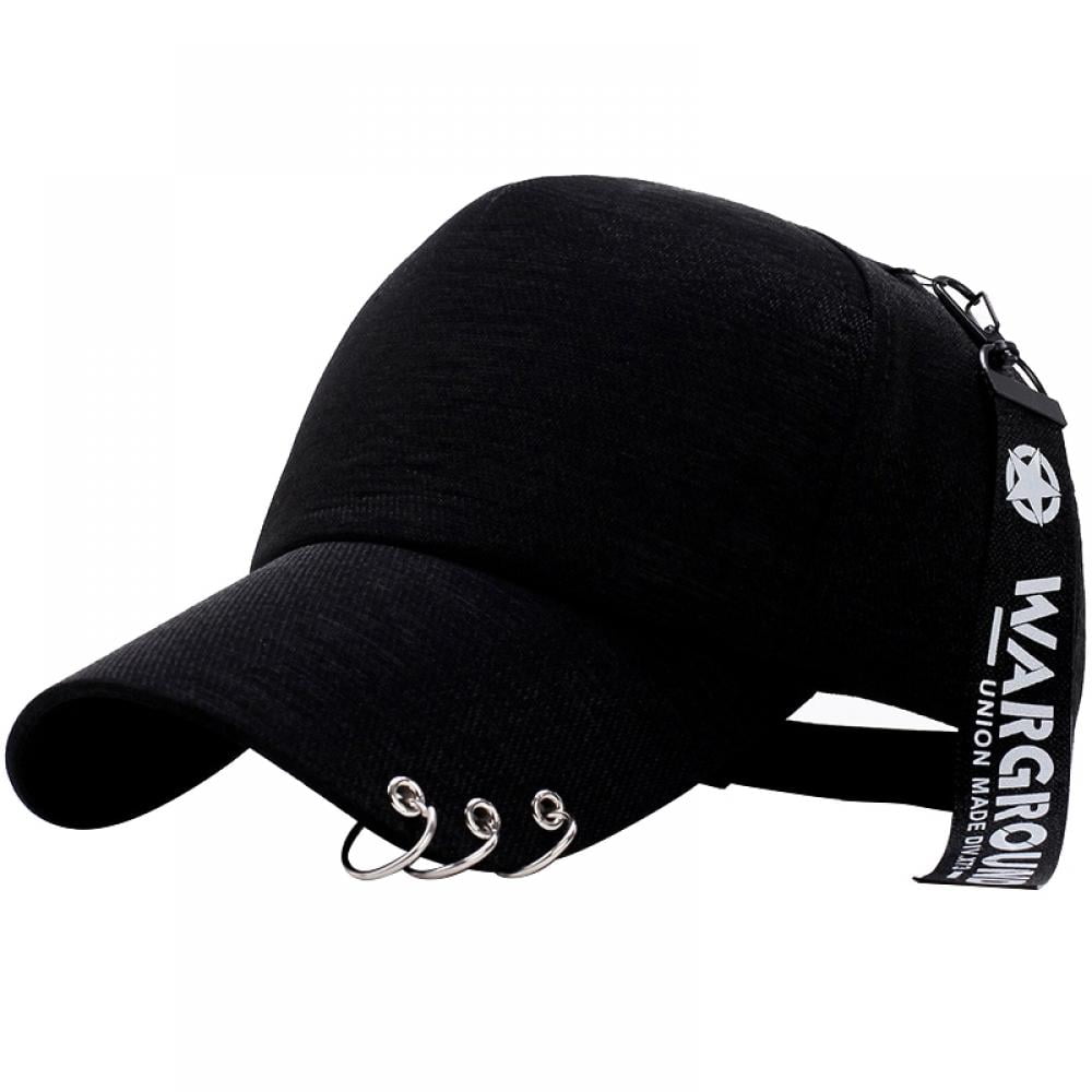 Baseball Cap With Iron Rings Long Strap 
