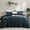 Navy Blue, variant on Aisbo 3Pcs Corduroy Thick Navy Blue Comforter Set Queen, Warm And Fluffy Winter Use Quilted Comforter , With Pillowcases