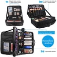 thumbnail image 2 of MONSTINA Estuche de maquillaje de gran capacidad de 16,5 pulgadas, organizador de cosméticos de 3 capas, bolsa para cepillos, estuche de tren de barbero, caja de artista de maquillaje para rizador de, 2 of 5