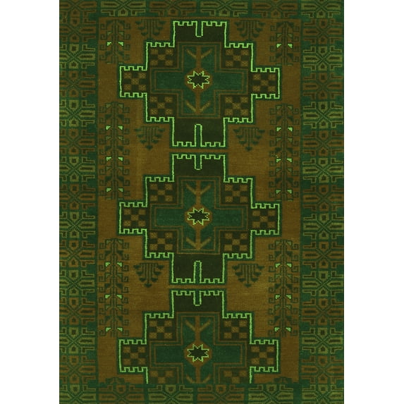 Ahgly Company Indoor Rectangle Persian Green Traditional Area Rugs, 2' x 5'