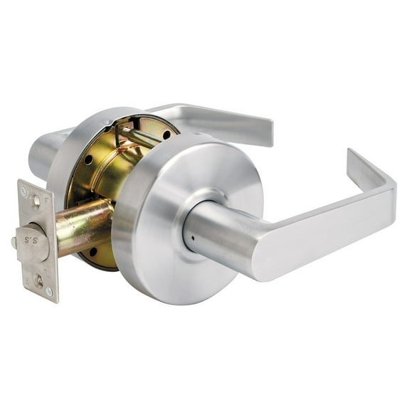 Master Lock SLCHPG26D Heavy Duty Lever Style, Grade 2 Commercial Passage Door Lock, Brushed Chrome/Chrome CA2