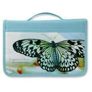 2 Corinthians 5:17 Butterfly Bible Cover for Women, Zippered, with Handle, Canvas, Aqua, Large (Other)