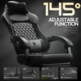 thumbnail image 5 of Dowinx Gaming Chair with Pocket Spring Cushion, Ergonomic Computer Chair with Footrest and Lumbar Support for Office or Gaming, Black, 5 of 7