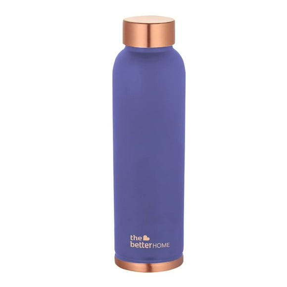 100% Pure Copper Water Bottle 1 Liter, Purple | Rust Proof Copper Bottle | BPA Free Water Bottle | Anti Oxidant Properties Of Copper | Eco-Friendly Hydration Container