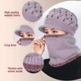 thumbnail image 3 of Conjunto De Gorro Y Bufanda De Punto Para Invierno, Gorros Forrados De Lana Con Orejeras, Gorro Grueso A Prueba De Viento, Calentador De Cuello, Gorro Térmico Para Mujeres De Mediana Edad Y Mayores Minnieouse AP007999-04, 3 of 4