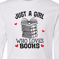 thumbnail image 4 of Inktastic Just a Girl Who Loves Books Long Sleeve Youth T-Shirt, 4 of 5