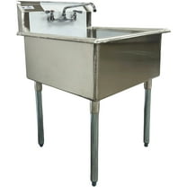 27''x27''x41'' NSF Certified 1-Compartment Stainless Steel Commercial Sink with Faucet, Food Prep Utility Sink