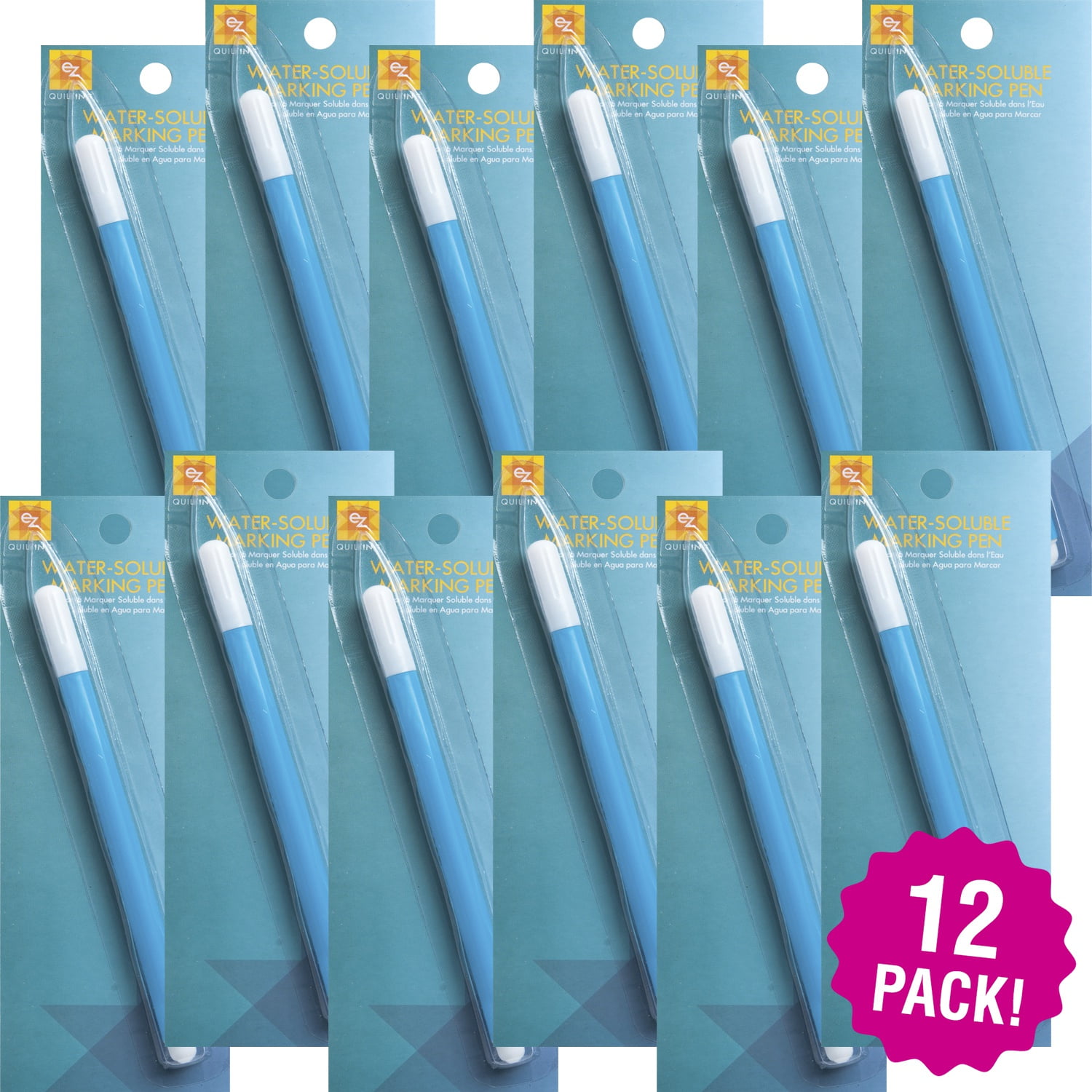 EZ Quilting WaterSoluble Marking Pen Blue, Multipack of 12