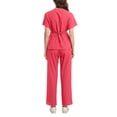 thumbnail image 4 of Vitastitch Scrub, Women's Scrub Sets 2-Piece V-Neck Back Tie Short Sleeve & Pants with Pockets, Adjustable Waist for Nurses, Healthcare Workers, Summer Red Xl, 4 of 4