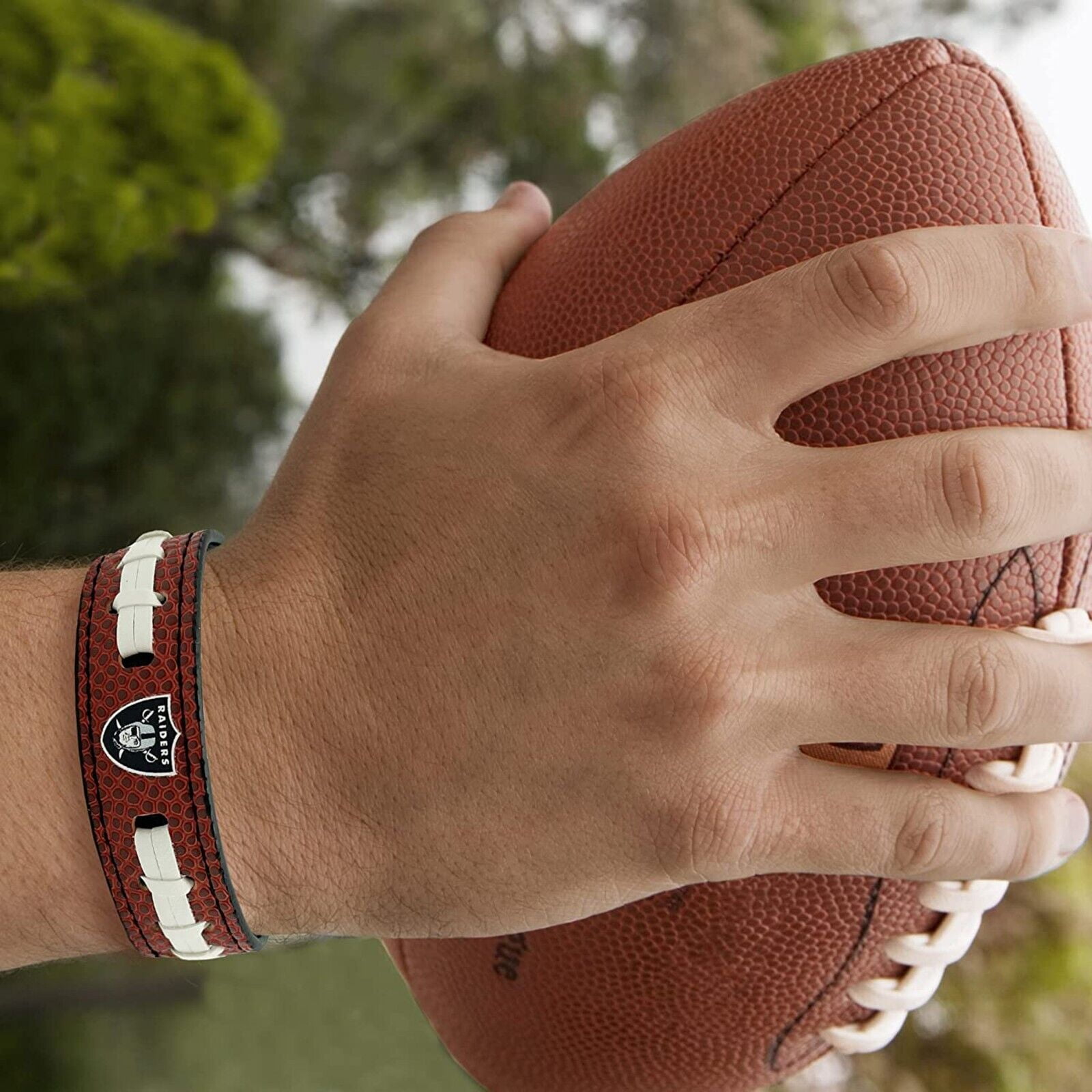 Pets First NFL Las Vegas Raiders Human Pebble Grain Bracelet