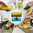 thumbnail image 2 of Dish Soap Dispenser and Sponge Holder for Kitchen Sink, Sponge Included, 13 Ounces, Metallic Silver, 2 of 8