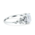 thumbnail image 2 of Leaf Style Oval Vintage Ring Simulated Cubic Zirconia 925 Sterling Silver, 2 of 5